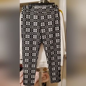 Black/White Plaid Pants By Ethyl Size 10